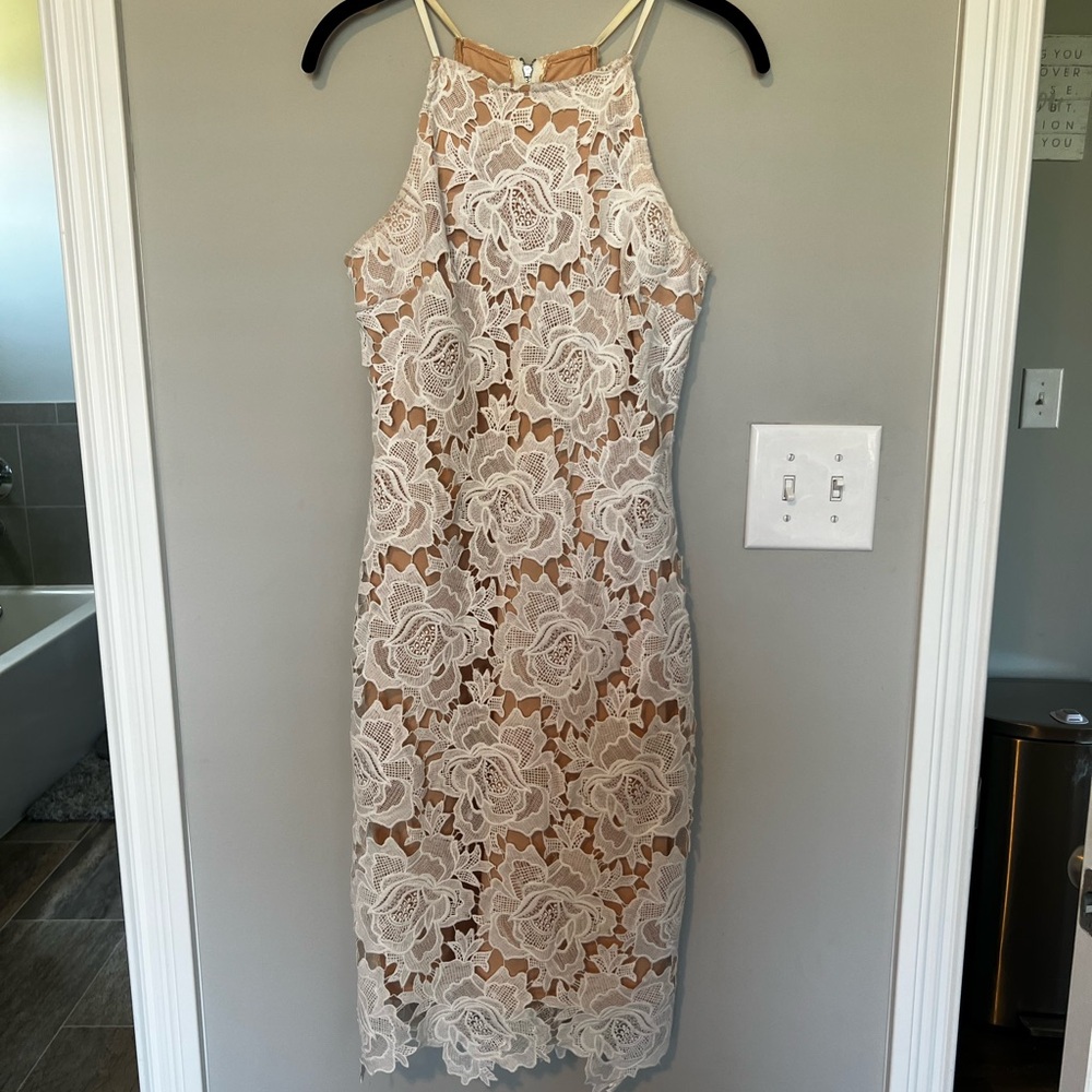 White Lace Midi Dress